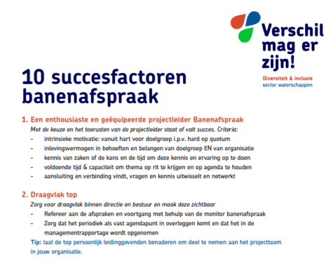 10 succesfactoren banenafspraak